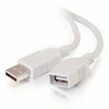 C2G 26686 3M USB 2.0 A MALE TO A FEMALE EXTENSION CABLE - WHITE (9.8FT)