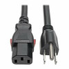 TRIPP LITE P007-L06 IEC-320-C13 TO NEMA 5-15P POWER CORD   LOCKING C13 CONNECTOR, 15A, 125V, 14 AWG,