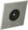 C2G 40546 1.5IN GROMMET CABLE PASS THROUGH DOUBLE GANG WALL PLATE - BRUSHED ALUMINUM