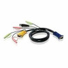 ATEN 2L5305U KEYBOARD / VIDEO / MOUSE / AUDIO CABLE - DB-15, MINI-PHONE 3.5 MM (M) - 4 PIN US