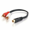 C2G 3181 6IN VALUE SERIES&TRADE; ONE RCA FEMALE TO TWO RCA MALE Y-CABLE