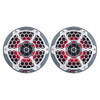 DS18 HYDRO 8in. 2-Way Marine Speakers w/RGB LED Lights 450W - Black Carbon Fiber