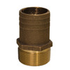 GROCO 1 NPT x 1-1/8 Bronze Full Flow Pipe to Hose Straight Fitting