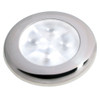 Hella Marine Slim Line LED Enhanced Brightness Round Courtesy Lamp - White LED - Stainless Steel Bezel - 12V