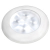 Hella Marine Slim Line LED Enhanced Brightness Round Courtesy Lamp - White LED - White Plastic Bezel - 12V