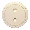 Beckson 6 Smooth Center Screw-Out Deck Plate - Beige