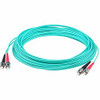 ADD-ON ADD-ST-ST-10M5OM4 THIS IS A 10M ST (MALE) TO ST (MALE) AQUA DUPLEX RISER-RATED FIBER PATCH CABLE.