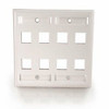 C2G 3415 8-PORT DOUBLE GANG MULTIMEDIA KEYSTONE WALL PLATE - WHITE