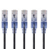 MONOPRICE, INC. 15133 SLIM CAT6A CABLE - 5-PACK - 5FT BLACK