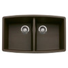 Blanco B440068  Performa Double Basin Silgranit II Kitchen Sink 33" x 20", Cafe Brown.