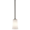 KICHLER 43077OZ Lighting Armida 1-Light Mini-Pendant, Old Bronze Finish with Satin Etched Glass Shade