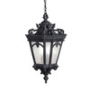 KICHLER 9855BKT Lighting Tournai 3-Light 25-Inch Outdoor Hanging Lantern, Textured Black Finish with Clear Seeded Glass by Lighting