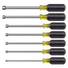 Klein Tools B2235540 Nut Driver Set, 7-Piece Kit with Hex Nut Drivers in SAE Sizes with Magnetic Hollow Shaft and Cushion Grip Handles