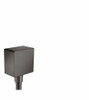 Hansgrohe 26455341 Hansgrohe FixFit Wall Outlet Square with Check Valves in Brushed Black Chrome