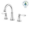Pfister LF-049-COPC Price Courant Polished Chrome 8" - 15" Widespread Lavatory Faucet with Porcelain Handles