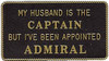 BERNARD ENGRAVING FP020 MY HUSBAND IS THE CAPTAIN BUT