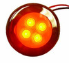 AQUA SIGNAL 164077 4-LED ROUND RED LIGHT W/SS CVR