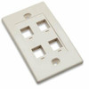 INTELLINET 162951 4 OUTLET IVORY WALL PLATE