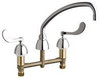 Chicago Faucets C201AE35317ABCP Chicago Faucet 1.5 GPM Outlet Deck Mount Sink Concealed Faucet with Side Spray, 8"