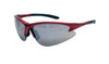 SAS Safety SAS-540-0403 DB2 Eyewear with Polybag, Mirror Lens/Red Frame