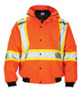 SAS Safety SAS-692-2412 Hi-Viz Class-2 6-in-1 Bomber Jacket, 3X-Large, Orange