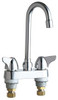 Chicago Faucets C1895E35ABCP Chicago Faucet Chrome Commercial Grade High Arch Bathroom Faucet with Lever Handles and 4" Centers