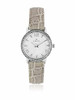 2031L-SGW Silver/Grey Leather Strap Watch