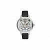 CRA016 La Animale - Silver/Black Leather Strap Watch