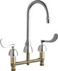 Chicago Faucets C786E29ABCP Rigid/Swing Kitchen Faucet, Chrome, 3 Holes, Wrist Blade Handle