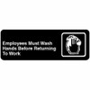 SIGN,WASH HANDS, BLACK, 3X9