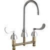 Chicago Faucets C786E3ABCP Chicago Faucets Chicago Two Turn Non-Metering Kitchen Faucet Chrome Lead Free
