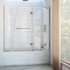 DreamLine SHDR-3148586-EX-04 The DreamLine Aqua is frameless shower or tub screen with European appeal and modern architectural design. With a stunning curved silhouette that creates an open, inviting feel, the Aqua will transform your bathroom with