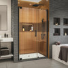 DreamLine SHDR-4330180-09 The DreamLine Elegance-LS pivot shower door or enclosure has a modern frameless design to enhance any decor with an open, inviting look. The Elegance-LS easily becomes the focal point of your bathroom with a custom glass