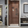 DreamLine SHDR-4125720-06 The DreamLine Elegance pivot shower door or enclosure has a modern frameless design to enhance any decor with an open, inviting look. The Elegance easily becomes the focal point of your bathroom with a custom glass look at