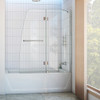 DreamLine SHDR-3148586-01 The DreamLine Aqua is frameless shower or tub screen with European appeal and modern architectural design. With a stunning curved silhouette that creates an open, inviting feel, the Aqua will transform your bathroom with