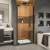 DreamLine SHDR-4325060-09 The DreamLine Elegance-LS pivot shower door or enclosure has a modern frameless design to enhance any decor with an open, inviting look. The Elegance-LS easily becomes the focal point of your bathroom with a custom glass