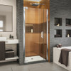 DreamLine SHDR-4334060-01 The DreamLine Elegance-LS pivot shower door or enclosure has a modern frameless design to enhance any decor with an open, inviting look. The Elegance-LS easily becomes the focal point of your bathroom with a custom glass