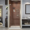 DreamLine SHDR-4130720-04 The DreamLine Elegance pivot shower door or enclosure has a modern frameless design to enhance any decor with an open, inviting look. The Elegance easily becomes the focal point of your bathroom with a custom glass look at
