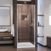 DreamLine SHDR-22287200-01 The DreamLine Flex pivot shower door or enclosure has modern appeal and a semi-frameless design that is ideal for those that want the beauty of frameless glass, but have budget or design limitations. The versatile Flex
