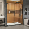 DreamLine SHDR-4327300-09 The DreamLine Elegance-LS pivot shower door or enclosure has a modern frameless design to enhance any decor with an open, inviting look. The Elegance-LS easily becomes the focal point of your bathroom with a custom glass