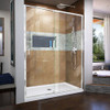 DreamLine SHDR-22607200-01 The DreamLine Flex pivot shower door or enclosure has modern appeal and a semi-frameless design that is ideal for those that want the beauty of frameless glass, but have budget or design limitations. The versatile Flex