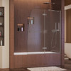 DreamLine SHDR-3448580-04 The DreamLine Aqua Ultra is frameless shower or tub screen with European appeal and modern architectural design. With a stunning curved silhouette that creates an open, inviting feel, the Aqua Ultra will transform your