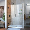 DreamLine SHDR-20447210S-09 The DreamLine Unidoor is a frameless swing shower door designed in step with modern market trends. The elegant design and an incredible range of sizes are combined in the Unidoor for the look of custom glass at an