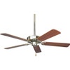 Progress Lighting 94250109 P2501-09 52-Inch Fan with 5 Blades and 3-Speed Reversible Motor with Reversible Cherry or Natural Cherry Blades, Brushed Nickel
