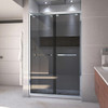DreamLine SHDR-164876G-01 The DreamLine Encore bypass sliding shower or tub door has a modern frameless look to make your shower the focal point of the bathroom. Encores elegant bypass design provides smooth and quiet sliding operation, with the