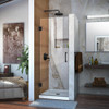 DreamLine SHDR-20267210F-09 The DreamLine Unidoor is a frameless swing shower door designed in step with modern market trends. The elegant design and an incredible range of sizes are combined in the Unidoor for the look of custom glass at an