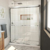 DreamLine SHDR-1860720-01 The DreamLine Duet Plus sliding bypass shower or tub door has a sleek, elegant design that will complement both classic and modern bathroom decors. The Duet Plus features semi-frameless glass and smooth gliding rollers for a