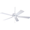 Progress Lighting 94250130W P2501-30W 52-Inch Fan with 5 Blades and 3-Speed Reversible Motor with White Blades, White