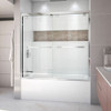 DreamLine SHDR-1660580-01 The DreamLine Encore bypass sliding shower or tub door has a modern frameless look to make your shower the focal point of the bathroom. Encores elegant bypass design provides smooth and quiet sliding operation, with the