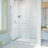 DreamLine SD-374072Q-01 The DreamLine Aqua-Q Swing is a frameless shower screen with a continuous pivot. The design offers a clean and elegant look to complement your open-space decor. Paired with a convenient towel bar, the integrated self-centering